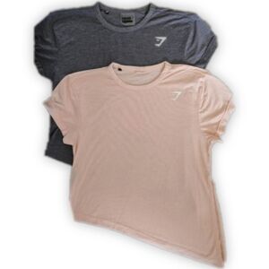 Gymshark “United We Sweat” Shirts – Bundle of 2 | Size XS (Gray and Pink)